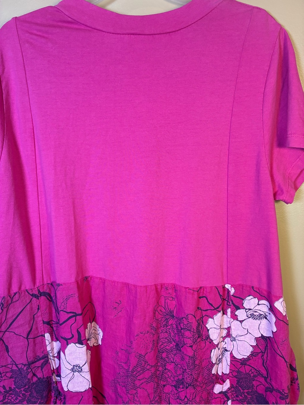 TG.U Made in Italy Linen Viscose Combo Drawstring Detail Floral Dress - Picture 12 of 12